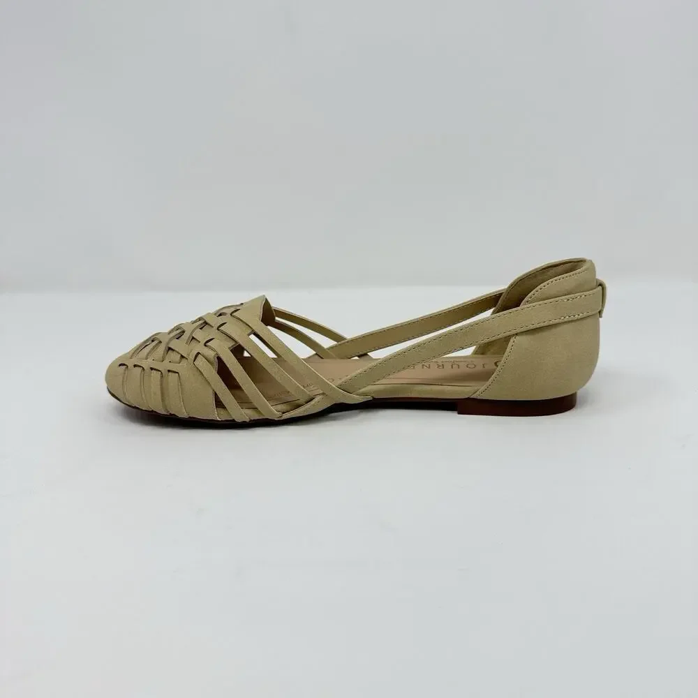 Journee Collection Ekko Sand Flats Sand Nubuck Women’s Size 7